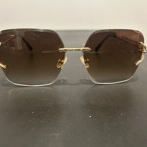 Elegant Gold and Brown Sunglasses Trendy Jendy